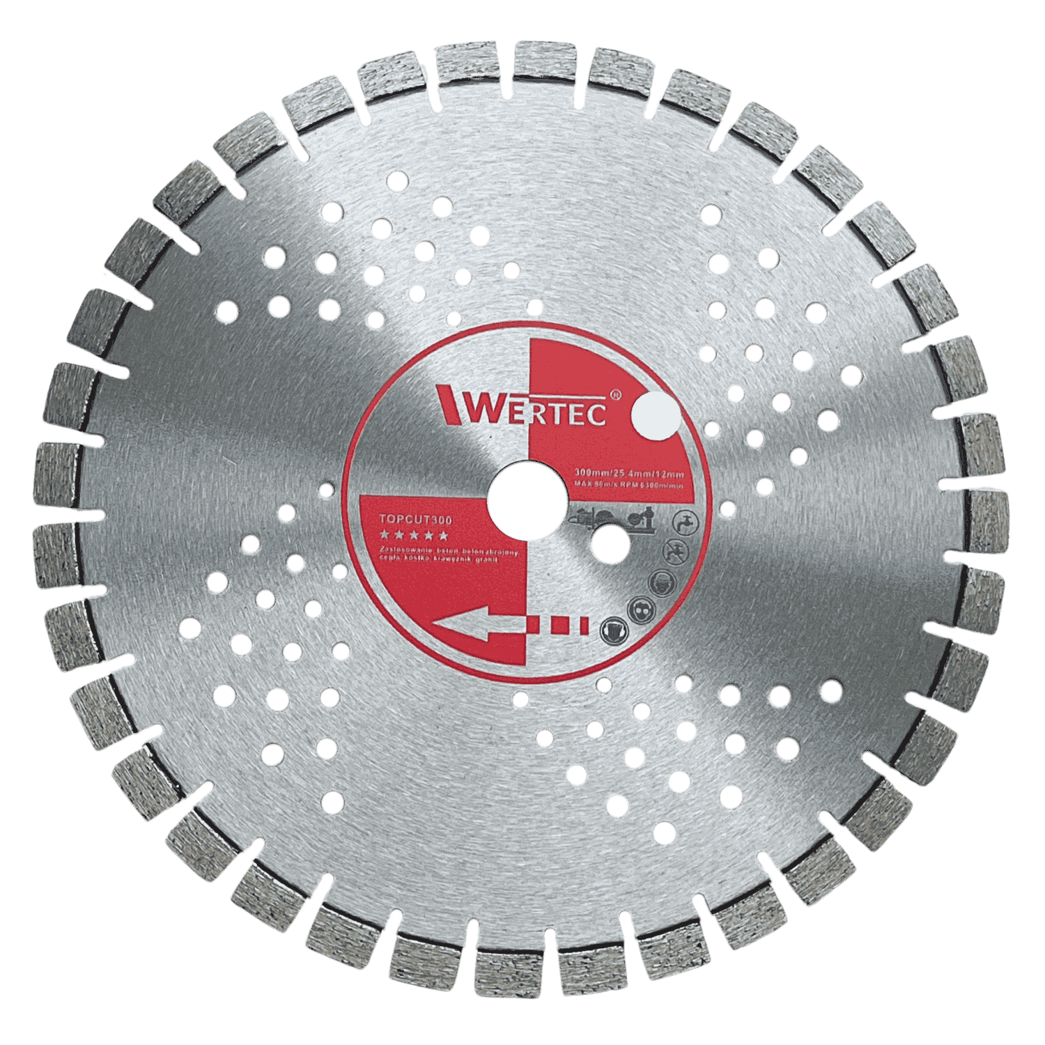 Tarcza diamentowa TOPCUT 300x12x25.4mm WERTEC - TOPCUT300