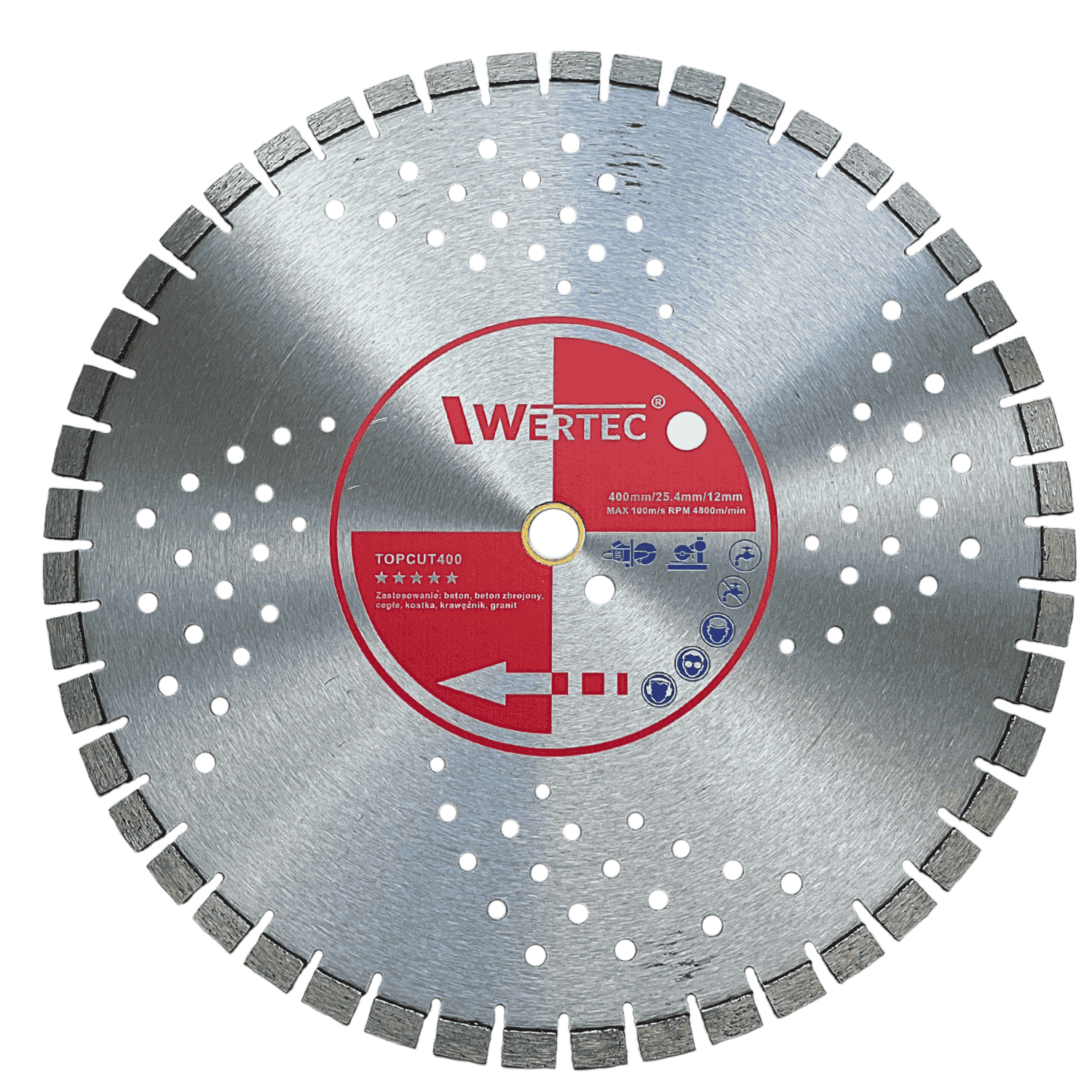 Tarcza diamentowa TOPCUT 400x12x25.4mm WERTEC - TOPCUT400