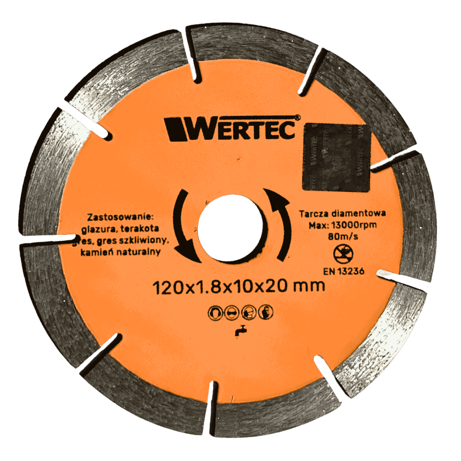 Tarcza daimentowa ciągła 120x20x10mm WERTEC - WTDC120