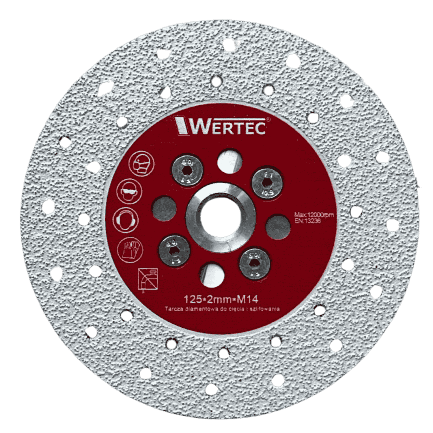 Tarcza diamentowa 125x2xM14  lutowana prózniowo RS - WTD12502