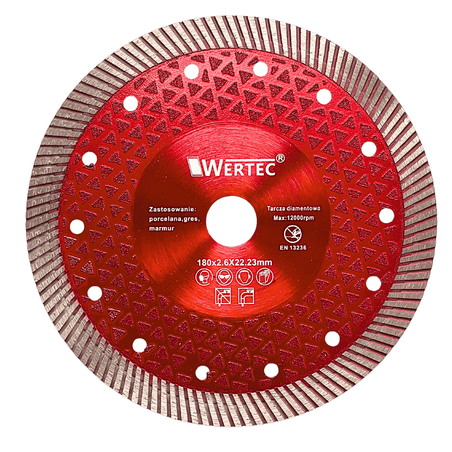 Tarcza diamentowa 180x2,6x22,23 turbo na mokro - WTD180H