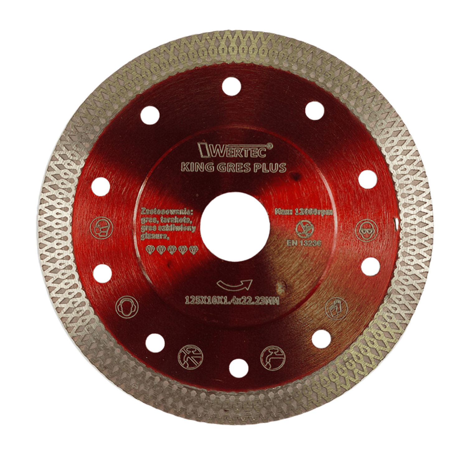 Tarcza Diamentowa KING GRES PLUS 125x22,23x10mm - KG125PLUS