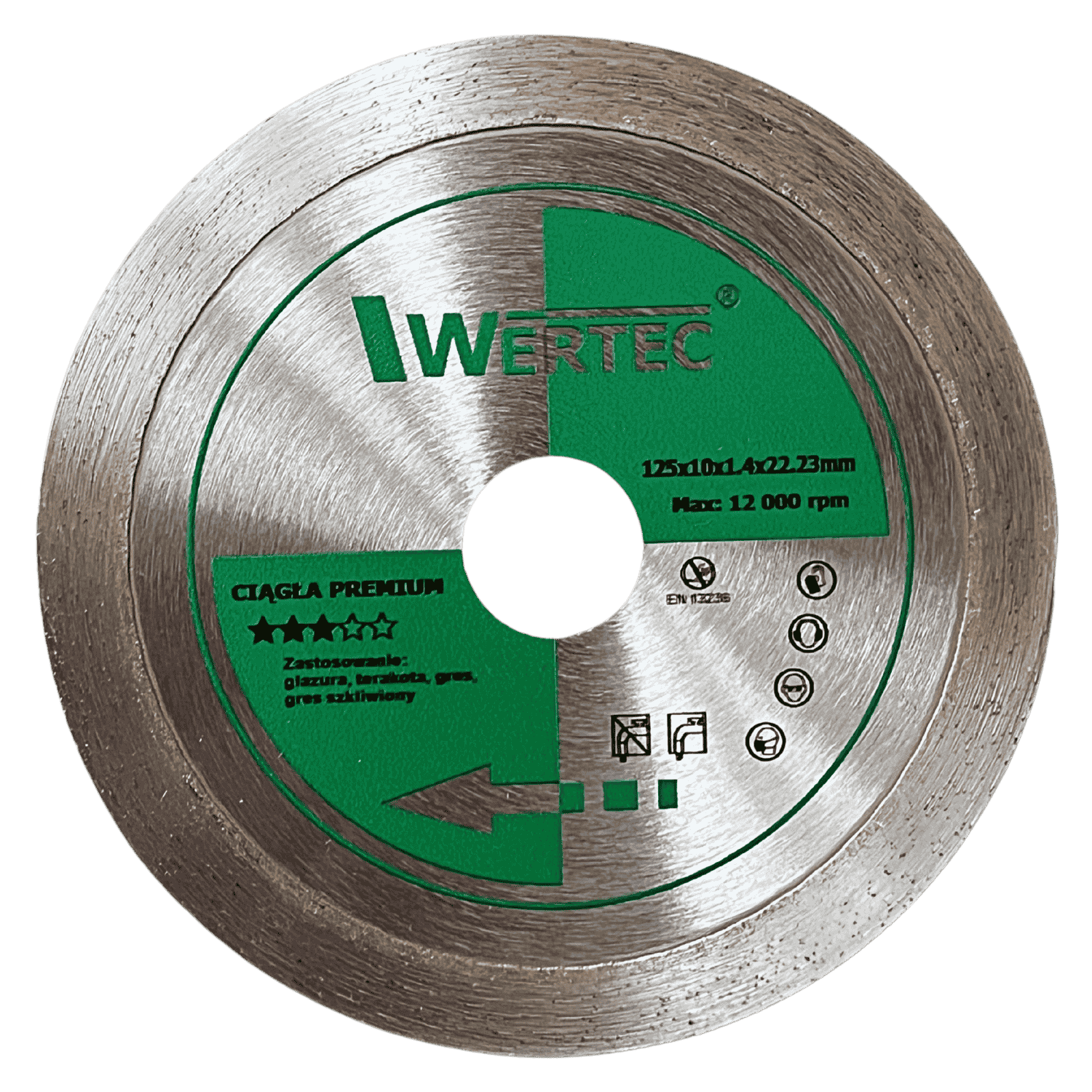 TARCZA DIAMENTOWA CIĄGŁA 125 MM PREMIUM WERTEC - WTDC125P