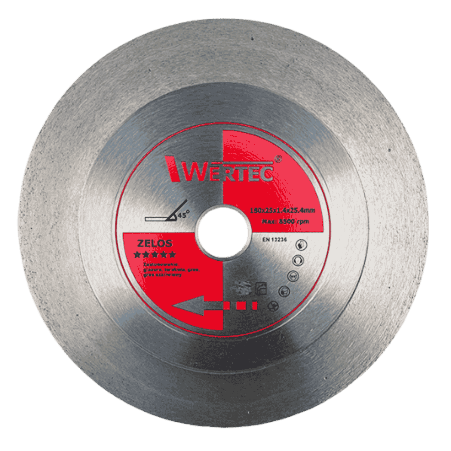 Tarcza diamentowa 180x25,4/22,23x1,4x25mm ZELOS - ZELOS180 