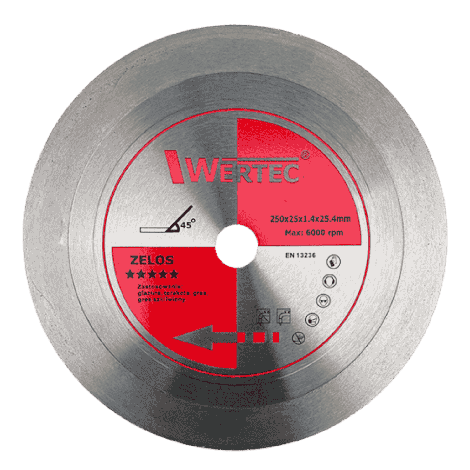 Tarcza diamentowa 250x25,4x1,4x25mm ZELOS - ZELOS250