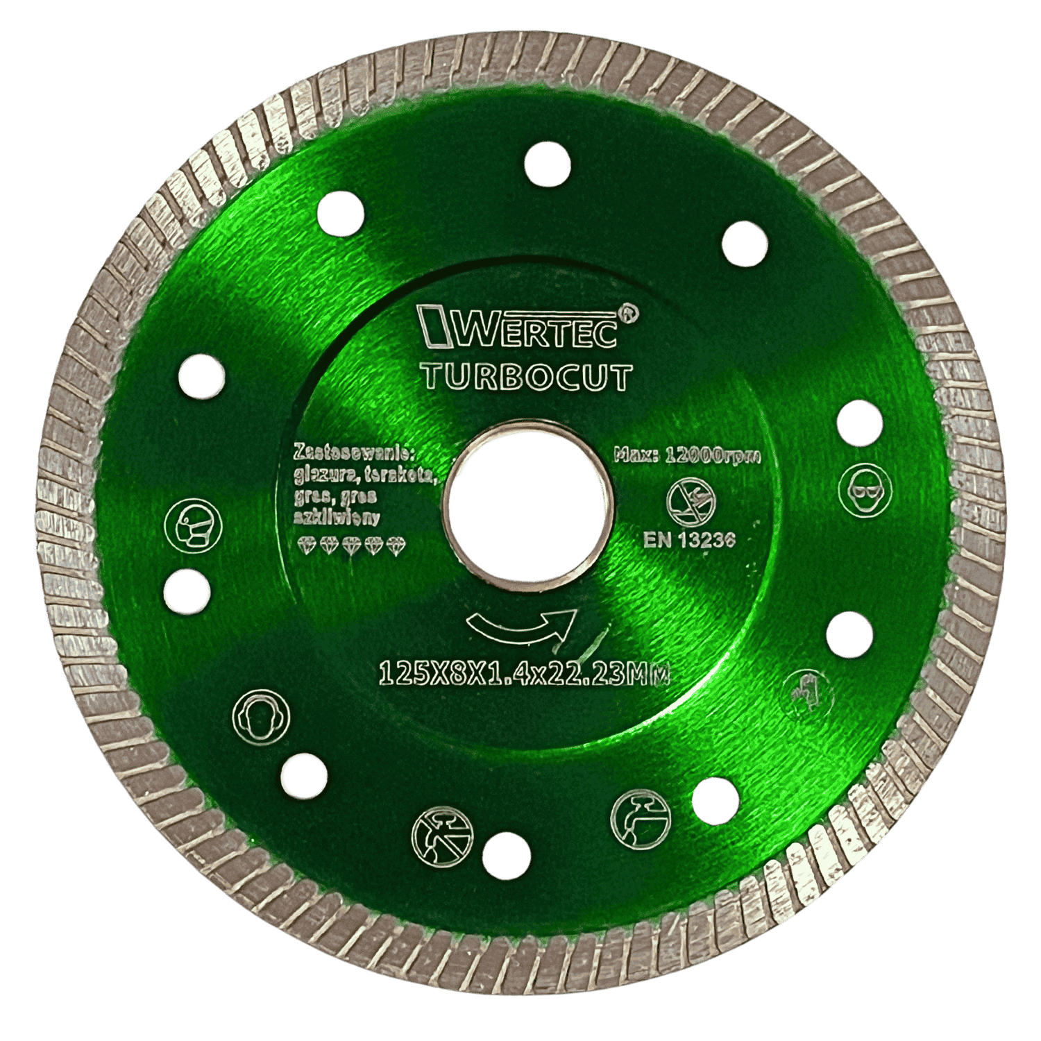 Tarcza diamentowa 125x22,23x1,4mm TurboCut WERTEC - TURBOCUT125