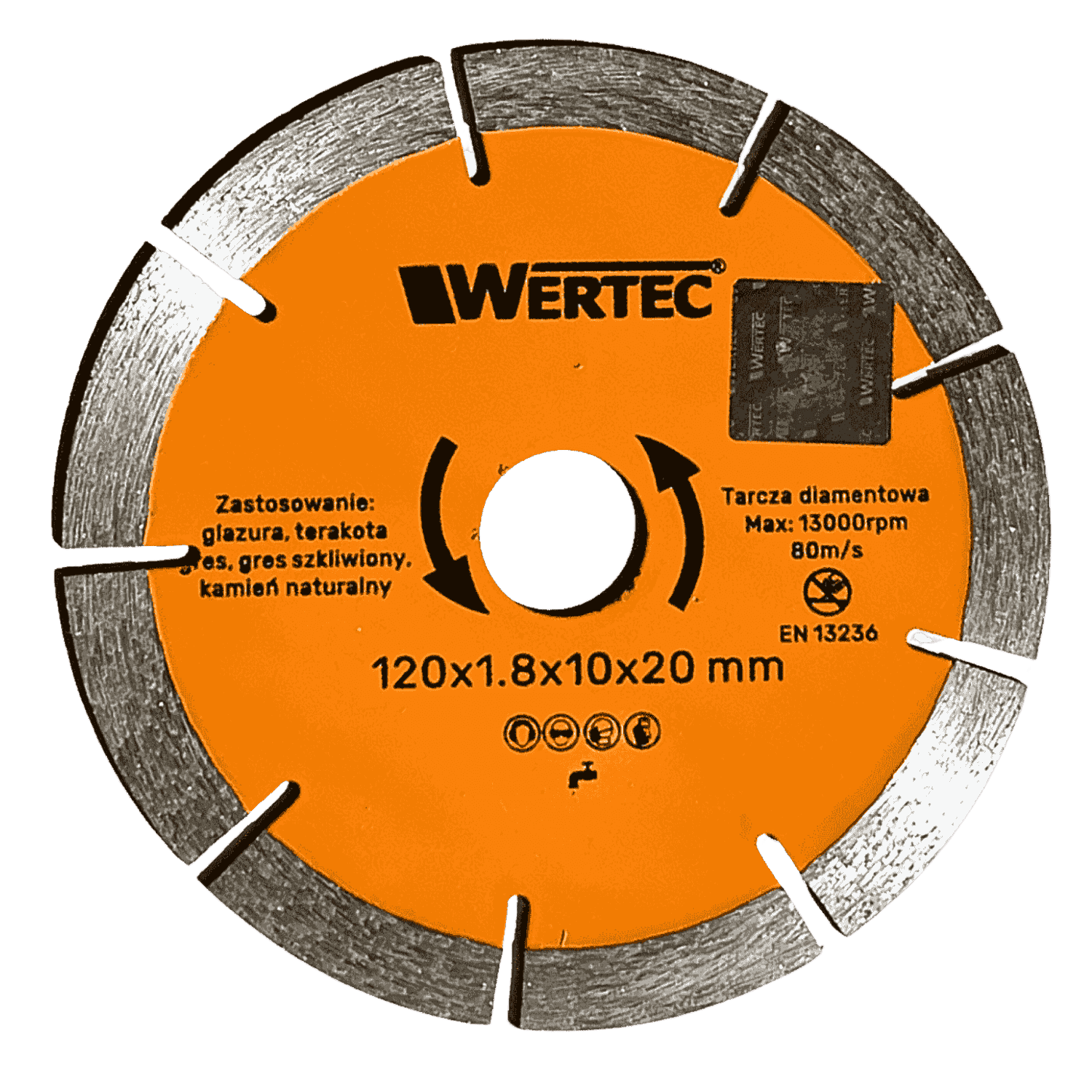 Tarcza diamentowa 120x20x10mm segmentowa - WTDC120S