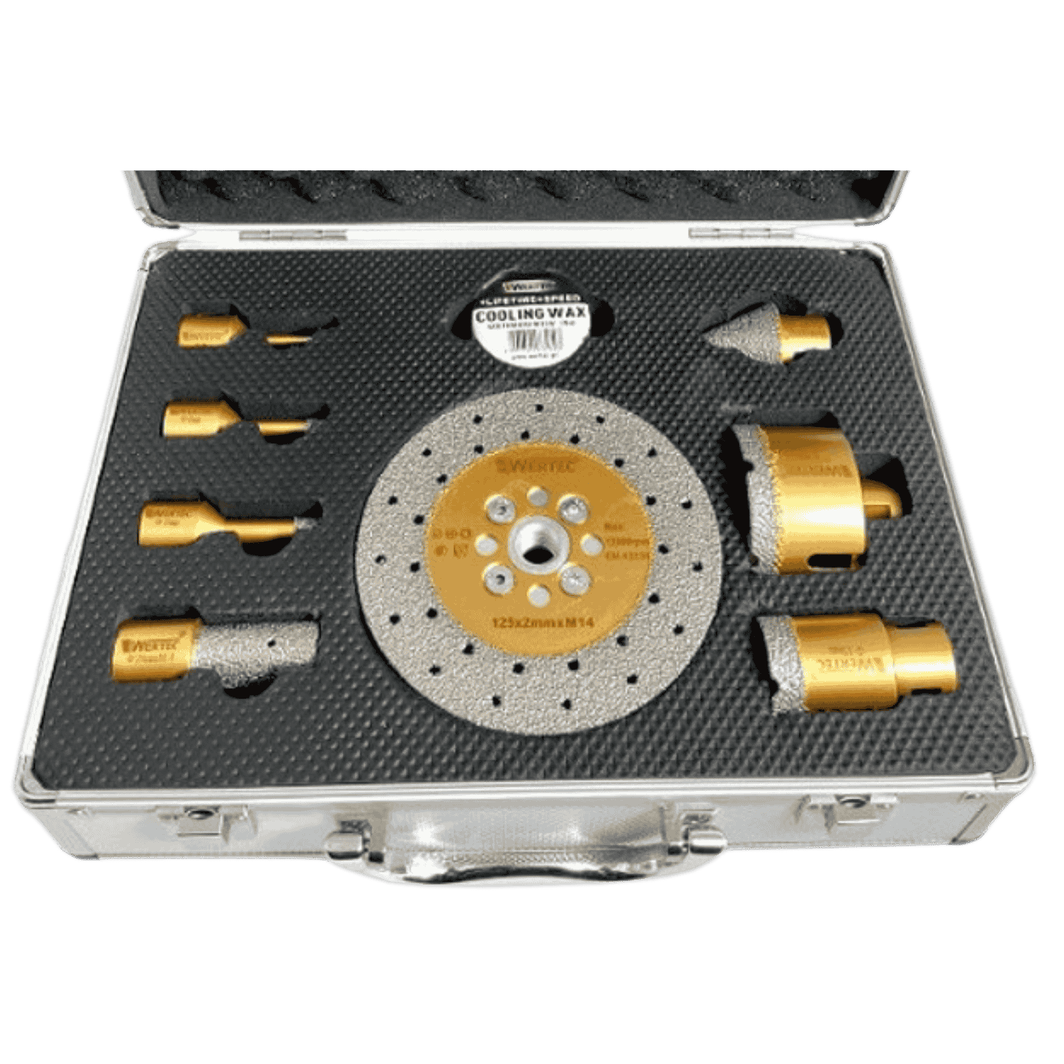 Zestaw koronek 6, 8, 10,35, 65, 2x frez+ tarcza - WTAS09 