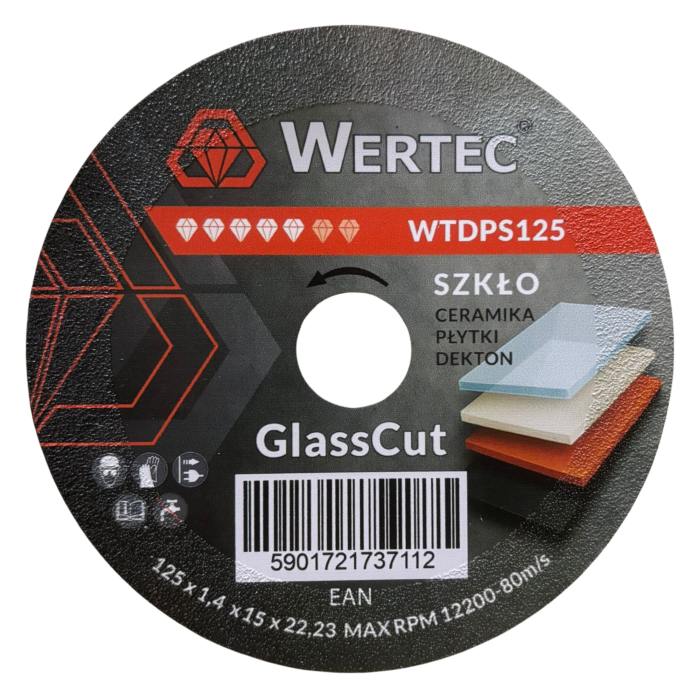 Tarcza diamentow do płytek i szkła 125mm GlassCut WERTEC - WTDPS125