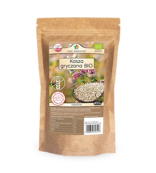KASZA GRYCZANA BIAŁA BIO 800G 5P.