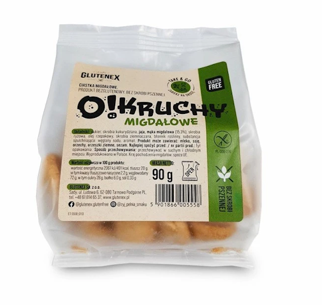 OKRUCHY CIASTKA MIGDAŁ 90G GL.