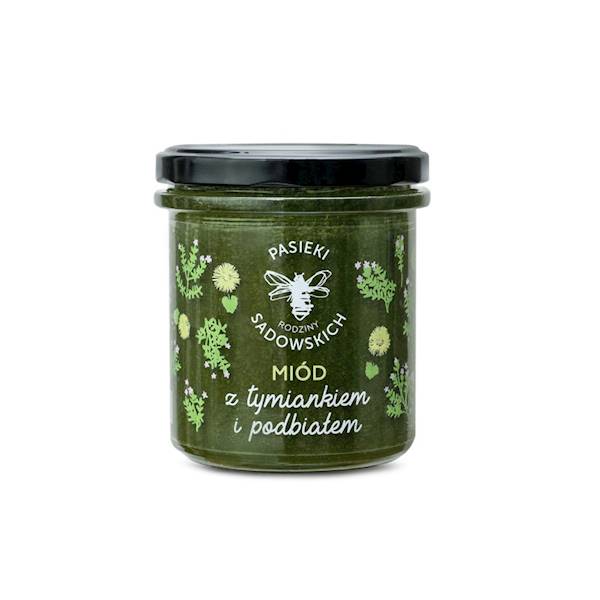 MIÓD Z TYMIANKIEM I PODBIAŁEM 430G PS.