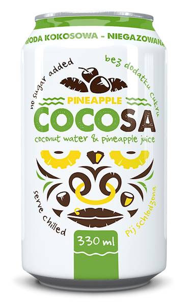 WODA KOKOS Z SOK. Z ANANASA 330 ML. EW.