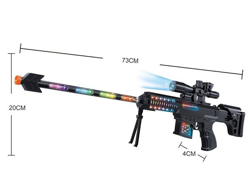 Karabin z dźwiękami na baterie