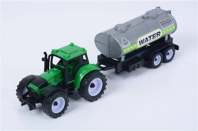 Traktor z przyczepą w worku