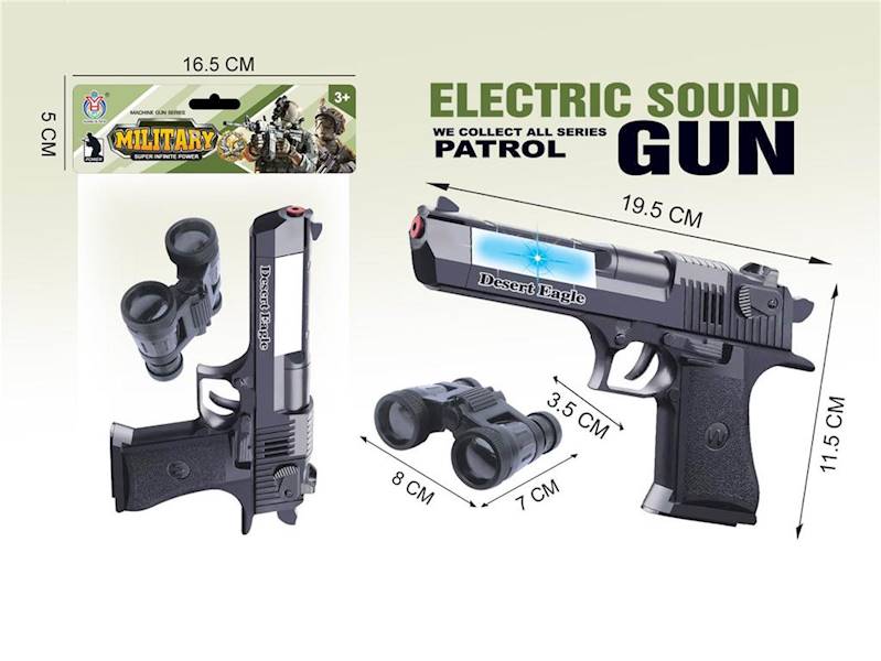 Pistolet plastikowy z dźwiękami na baterie