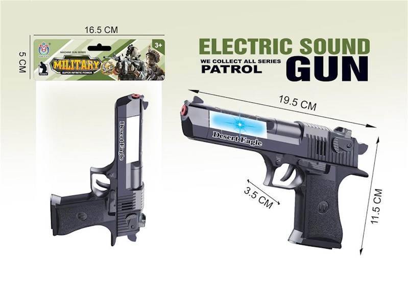 Pistolet plastikowy z dźwiękami na baterie