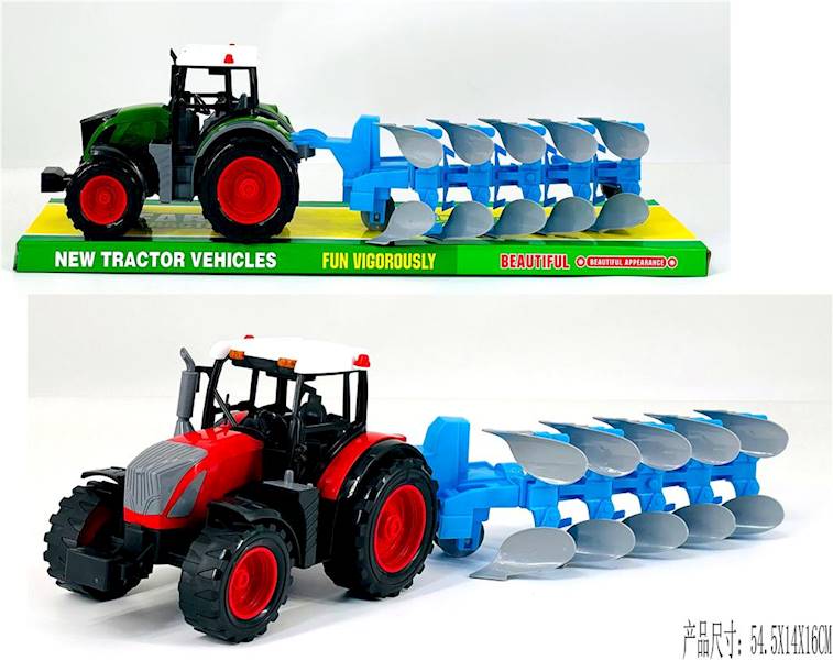Traktor z maszyną roliczną
