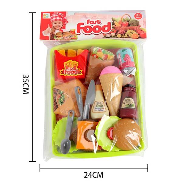Zestaw fastfood z tacą