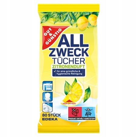 Gut & Günstig chusteczki nawilżane mokre chusteczki czyszczące 80szt