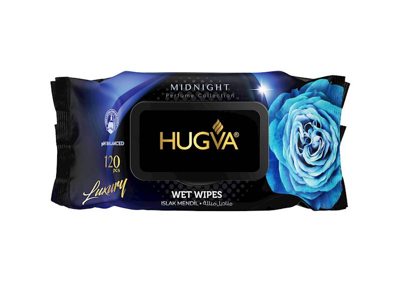 HUGVA ORIENTALNE LUKSUSOWE PERFUMOWANE CHUSTECZKI NAWILŻANE 120SZT MIDNIGHT