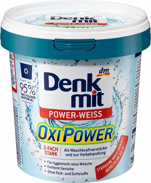 Denkmit OXI POWER WEISS odplamiacz w proszku do białego 0,75 kg z NIEMIEC