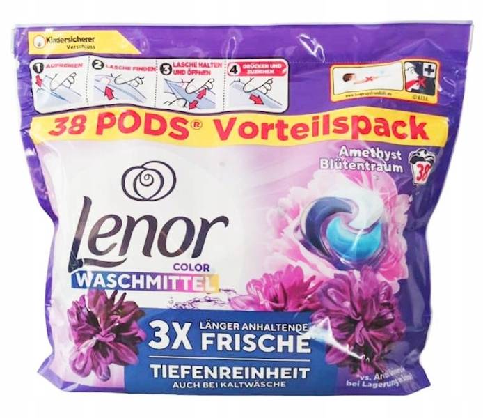 Lenor 38 prań kapsułki 3in1 Kolor Amethyst