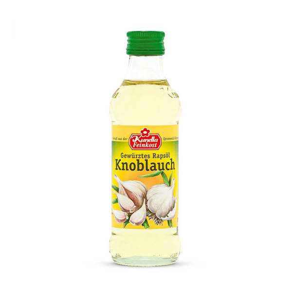 Aromatyzowany olej roślinny czosnkowy Kunella Gewürztes Pflanzenöl Knoblauch 100 ml 