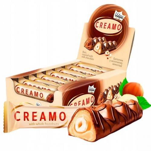 ABK CREAMO Wafelek czekoladowy z całymi orzechami laskowymi 16x25g.