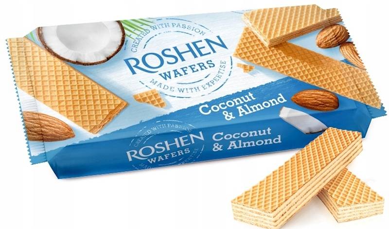 Roshen Wafelki z nadzieniem kokosowo-migdałowym 216 g