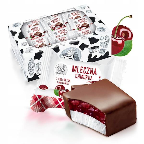 Cukierki Mleczna Chmurka z Galaretką o smaku Wiśniowych AIM 1 kg 1000 g
