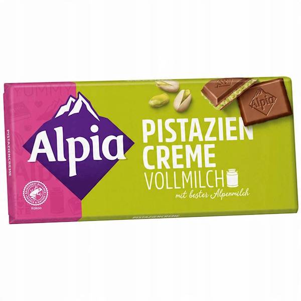 ALPIA PISTAZIENCREME CZEKOLADA MLECZNA Z KREMEM PISTACJOWO-MLECZNYM 100 G