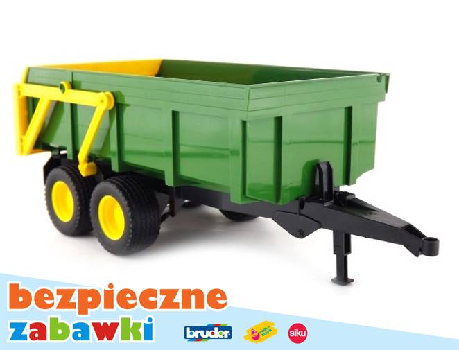 Zabawka przyczepa samozaładowcza zielona