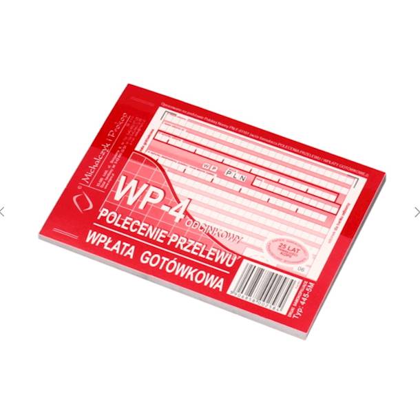 DRUK Polecenie przelewu A6 wpłata gotówkowa 4-odc