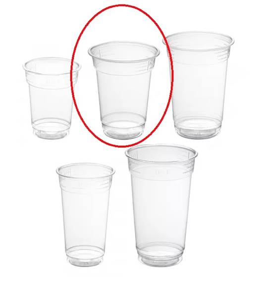 Kubek przeźroczysty SHAKE 200/250ml a'50 78mm/Z25/