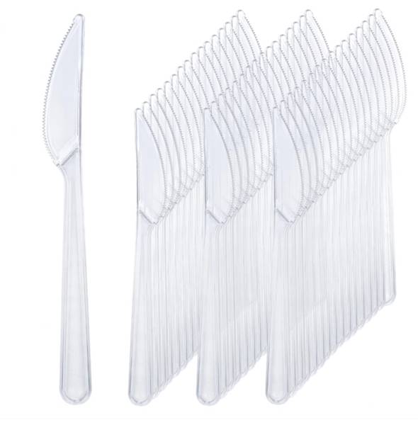 Nóż plastikowy przezroczysty a'100