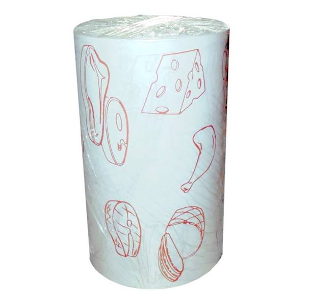 Papier pakowy foliowany 10kg rola nadruk spoż.