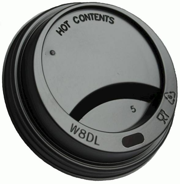 Pokrywka czarna 80N do kubka 200ml (śr. 80) a'100