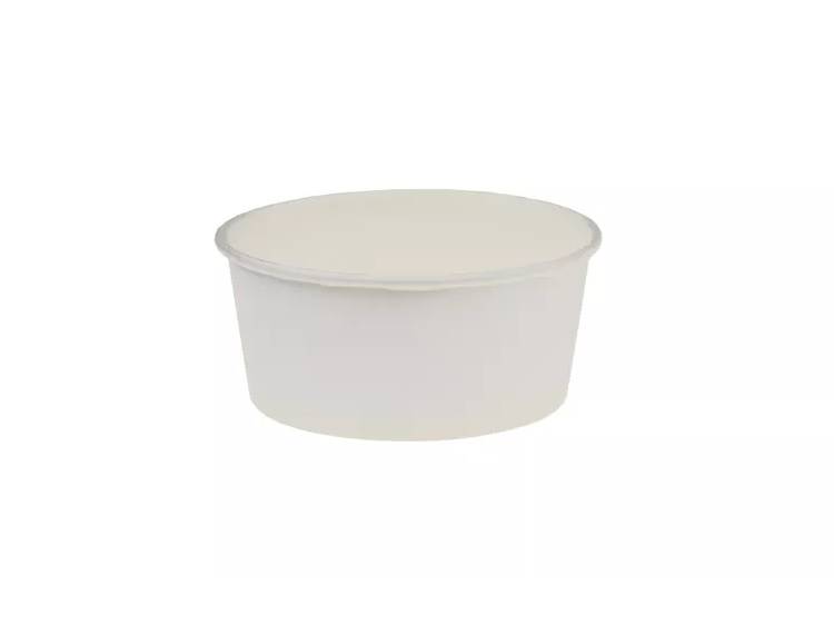 Kubek na lody 350ml a'30 płaski papierowy biały