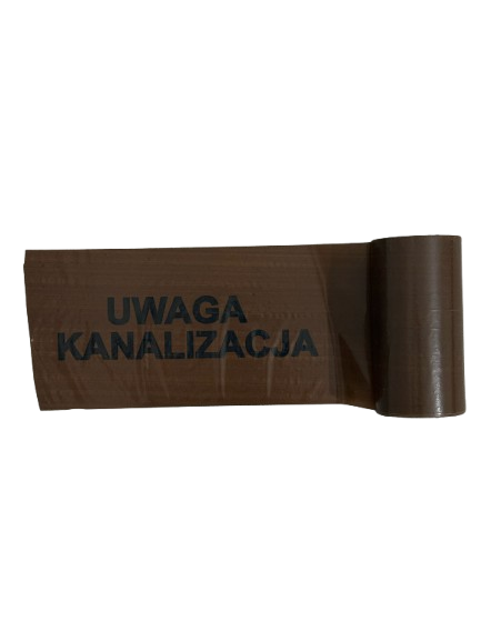 Taśma ostrzegawcza brązowa KANALIZACJA 20cm x 100m ZPTS Obrowo