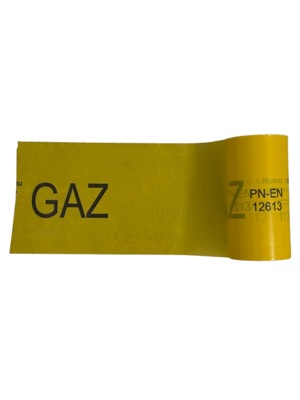 Taśma ostrzegawcza żółta GAZ 20cm x 100m ZPTS Obrowo