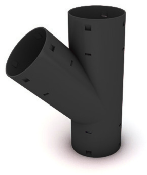 Trójnik drenarski Ø80mm 45° PP z zaczepami Agro-Dren (kolor losowy)