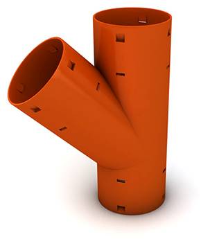 Trójnik drenarski Ø80mm 45° PP z zaczepami Agro-Dren (kolor losowy)
