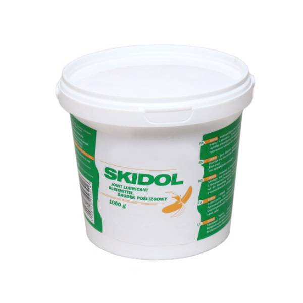 Środek poślizgowy do rur PVC Skidol 1000g wiaderko silikonowy atest PZH
