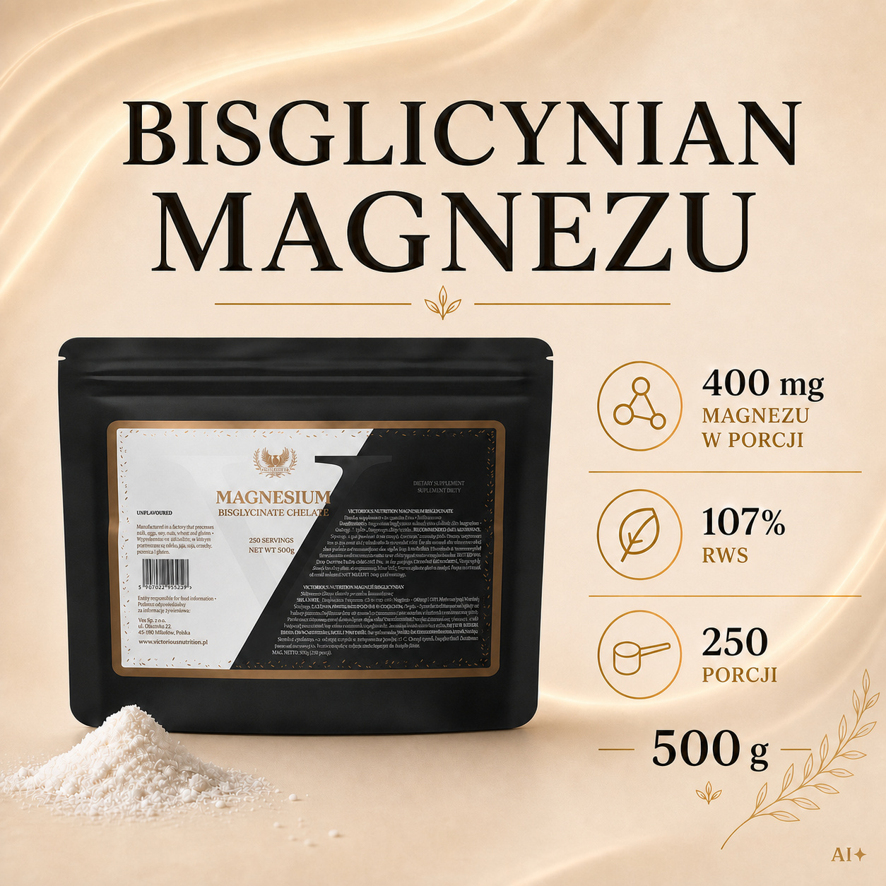 Bisglicynian magnezu 500 g — Victorious Nutrition