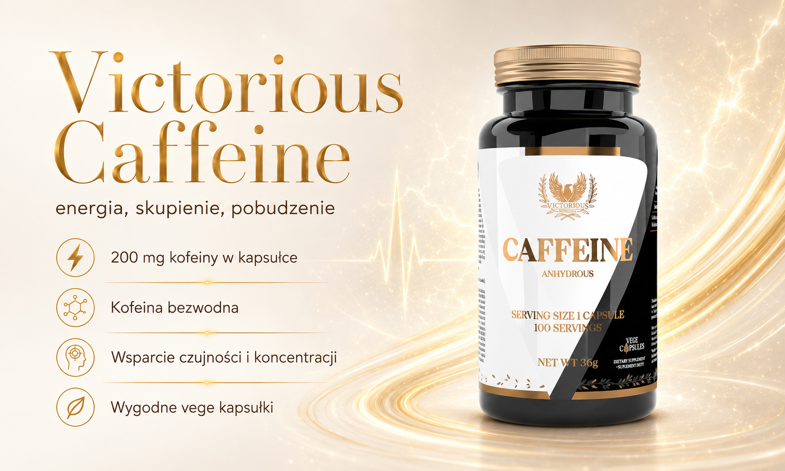 Victorious Nutrition Caffeine 100 vege caps