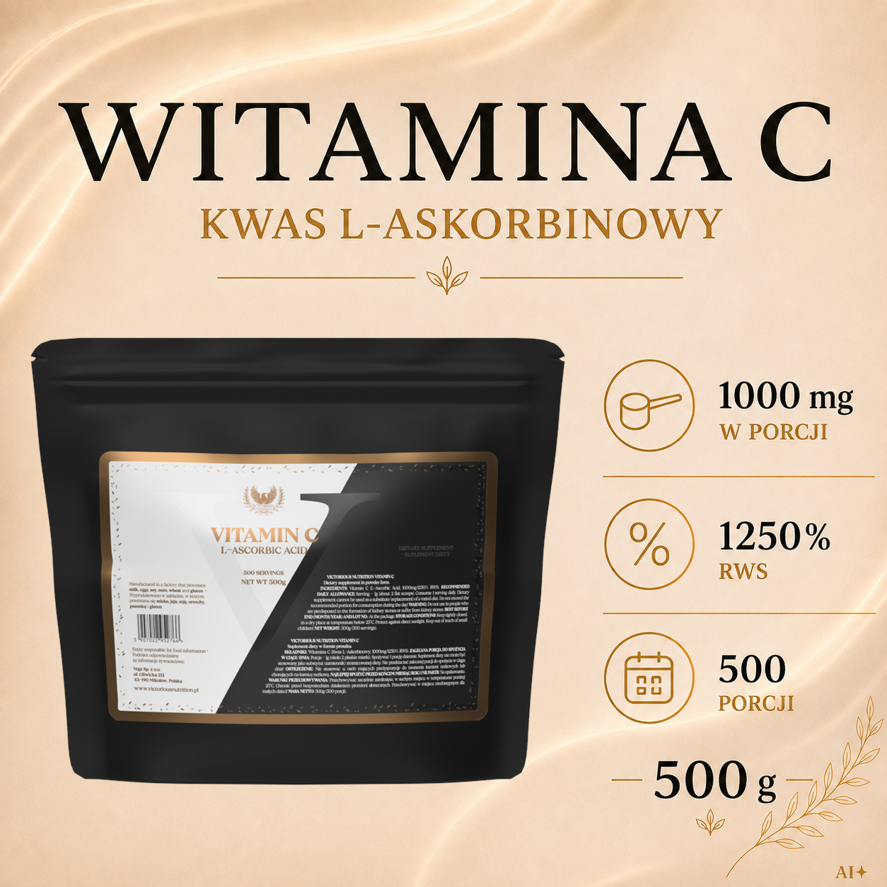Witamina C 500 g — Victorious Nutrition