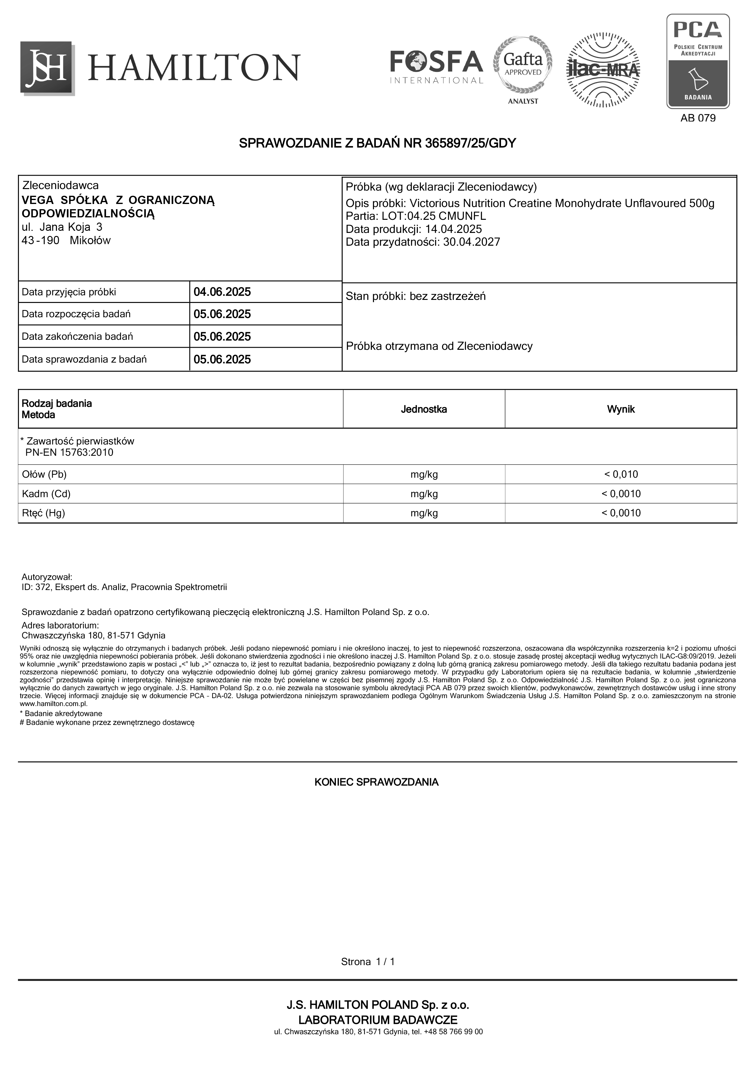 VICTORIOUS NUTRITION CREATINE MONO 1000G LEMON