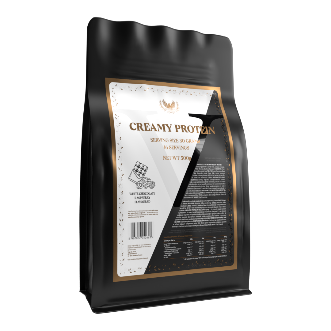 Victorious Creamy Protein 500g White Chocolate Raspberry