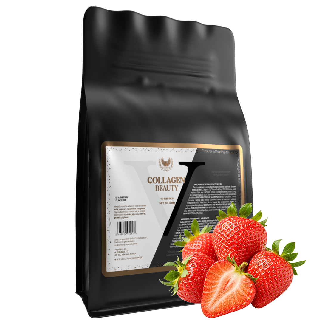 VICTORIOUS NUTRITION COLLAGEN BEAUTY 500G STRAWBERRY